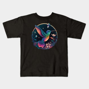 Hummingbird and Flowers Kids T-Shirt